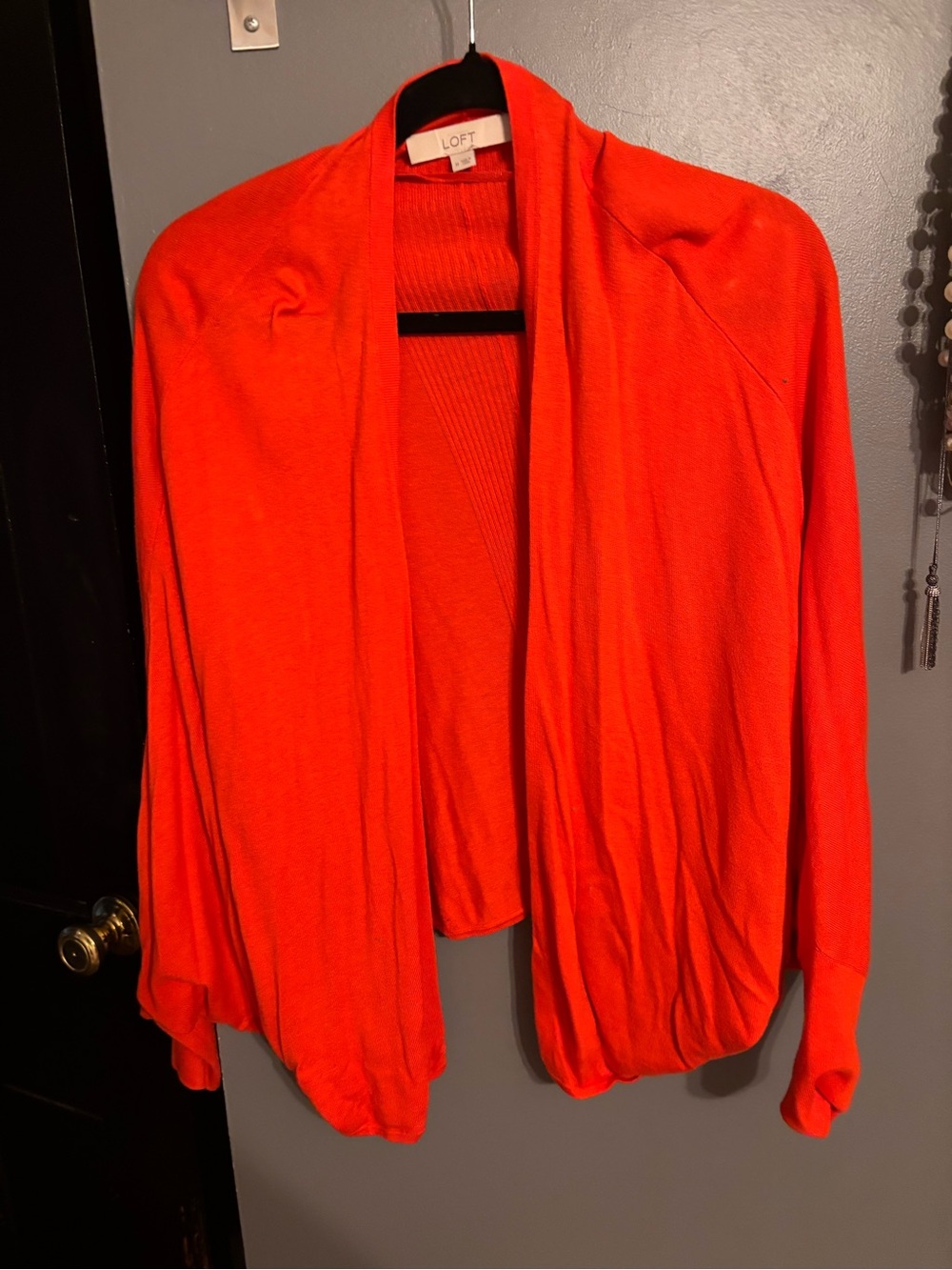 LOFT Open-Front Women's Cardigan Sweater - Vibrant Orange-Red